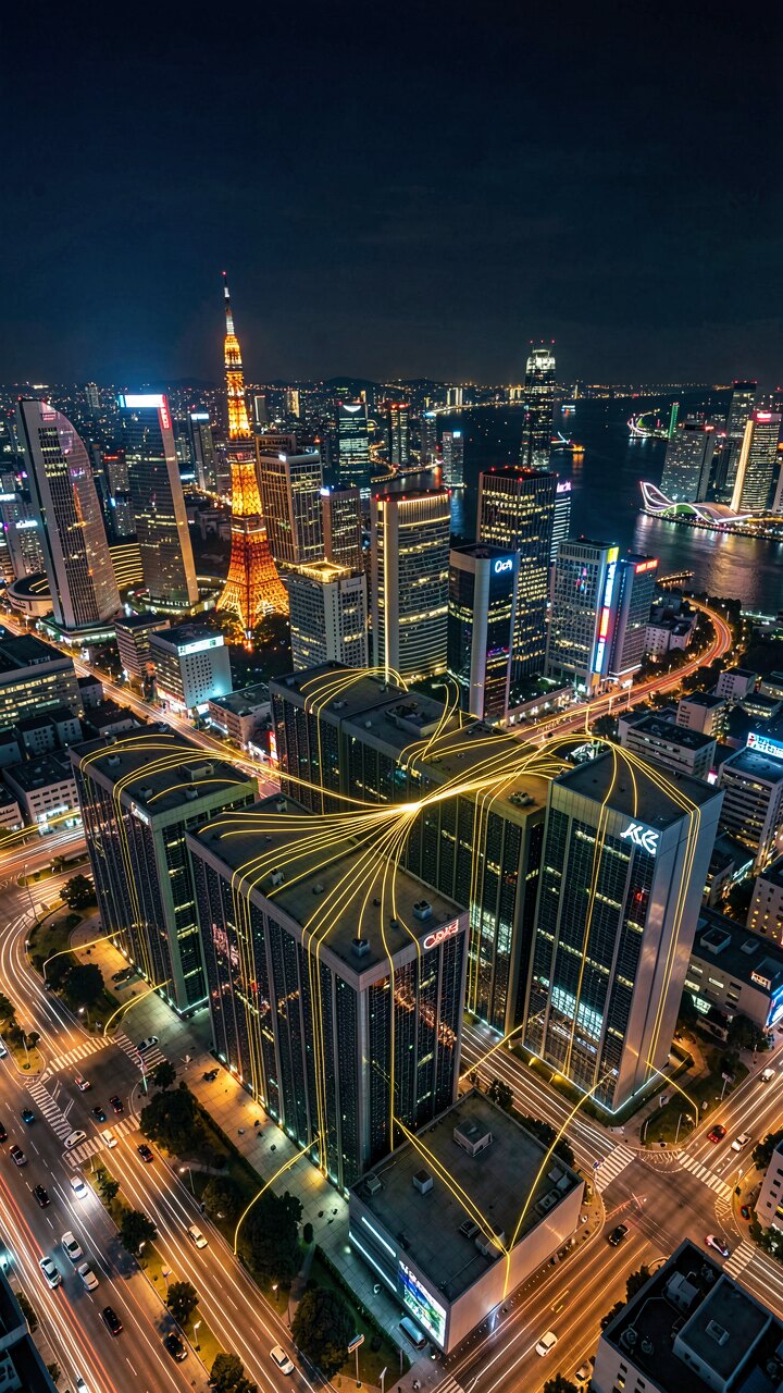 Tokio Singapur APAC KI-Cluster – Konzept-Illustration