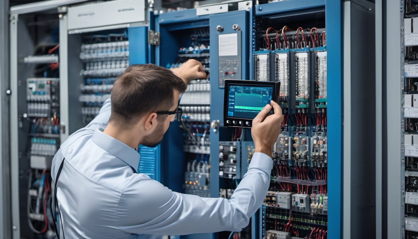Netzanalysegerät an einem Drehstromgenerator zur Messung von Schieflast